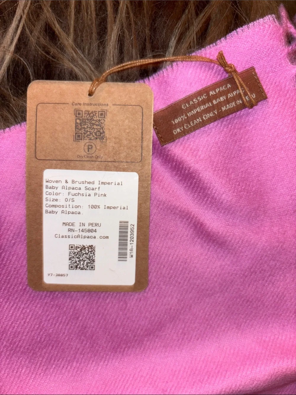 Beautiful pink genuine alpaca scarf/shawl